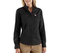 Carhartt, Women's, Rugged Professional™ Series Relaxed Fit Canvas Long Sleeve Work Shirt, Black, L