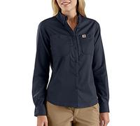 Carhartt, Women's, Rugged Professional™ Series Relaxed Fit Canvas Long Sleeve Work Shirt, Navy, M