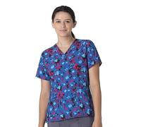 Carhartt Women's Top Medical Scrubs Shirt, Geo Blooms, XS