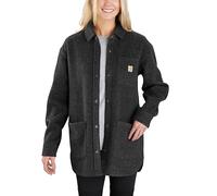 Carhartt Women's Transition Jacket Wool Blend Overshirt, Black Heather, XL