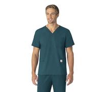 Carhartt Women's Unisex V-Neck 6-Pocket Scrub Top, Caribbean Blue, L