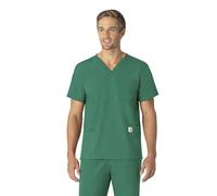 Carhartt Women's Unisex V-Neck 6Pocket Scrub Top, Hunter, L