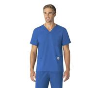 Carhartt Women's Unisex V-Neck 6Pocket Scrub Top, Royal, L
