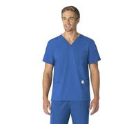 Carhartt Women's Unisex V-Neck 6Pocket Scrub Top, Royal Blue, L