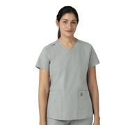 Carhartt Women's V-Neck Scrub Top, Grey, S