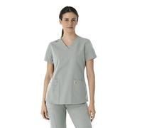 Carhartt Women's V-Neck Scrub Top, Grey, S