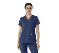 Carhartt Women's V-Neck Scrub Top, Navy, L
