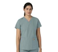 Carhartt Women's V-Neck Scrub Top, Summer Blue, XS
