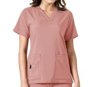 Carhartt Women's V-Neck Tech Scrub Top, Mauve, S