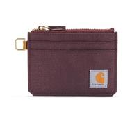 Carhartt Womens Wallet, Rugged Leather and Canvas for Women, Available in Multiple Styles & Colors Wallet, Nylon Duck Zippered (Deep Wine), One Size US