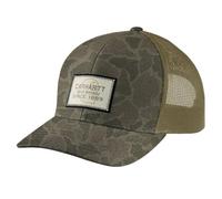 Carhartt Wool Mesh-Back Logo Patch Cap Baseball Cap, Vintage Camo, Burnt Olive, One Size