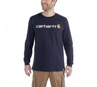 Carhartt Workwear 104107 Core Logo T-Shirt Long Sleeve Navy Size: S Co S