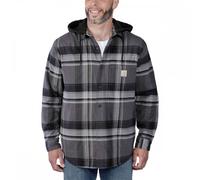 Carhartt Workwear 105938 Flannel Sherpa-Lined Hooded Shirt Jacket Blac S