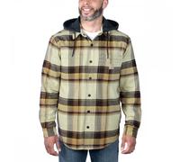 Carhartt Workwear 105938 Flannel Sherpa-Lined Hooded Shirt Jacket Dark S