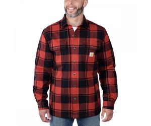 Carhartt Workwear 105939 Flannel Sherpa-Lined Shirt Jacket Red Ochre M M