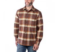 Carhartt - Flannel L/S Plaid Shirt - Shirt size M, brown