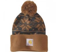 Carhartt Workwear 106647 Womens Knit Pom Jacquard Beanie Carhartt Brow One Size
