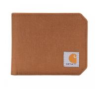 Carhartt Men's Bifold and Passcase, Durable Billfold Wallets, Available in Leather and Canvas Styles, Nylon Duck Brown, One Size