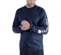 Carhartt Workwear EK231 Sleeve Logo Long Sleeve T-Shirt Navy XL Size: XL