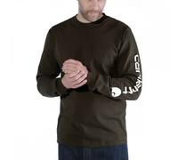 Carhartt Workwear EK231 Sleeve Logo Long Sleeve T-Shirt Peat S Colour: S