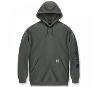 Carhartt Men's Loose Fit Midweight Logo Sleeve Graphic Sweatshirt, Dusty Olive, S