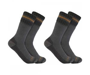 Carhartt Workwear SB7742M Synthetic-Wool Blend Boot Sock 2 Pack Grey L L