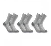 Carhartt Workwear SC4223M Force Midweight Crew Sock 3 Pack Heather Gra L