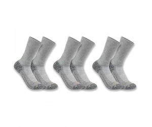 Carhartt Workwear SC4223M Force Midweight Crew Sock 3 Pack Heather Gra L
