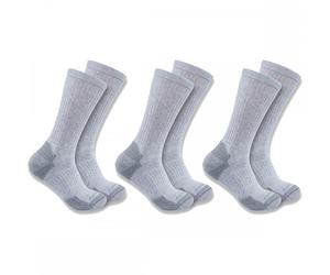 Carhartt Workwear SC6203M Cotton Blend Crew Sock 3 Pack Grey L Colour: L