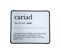 Cariad Welsh Love Mouse Mat - Welsh Language Desk Mousepad Accessory for Home & Office, Non-Slip Computer Mouse Pad Gift for Welsh Culture Lovers