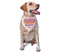 Caribbean American Heritage Month 93 Spring Dog Bandanas Boy Bulk Puppy Kerchief Adjustable Soft Triangle Bibs Accessories for Small Medium Large Dogs Cats White