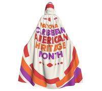 Caribbean American Heritage Month Halloween Witch Cloak Unisex Hooded Cloak For Festive Party Costume