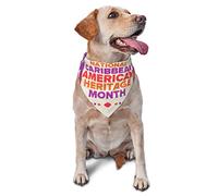 Caribbean American Heritage Month Spring Dog Bandanas Boy Bulk Puppy Kerchief Adjustable Soft Triangle Bibs Accessories for Small Medium Large Dogs Cats White