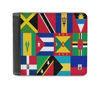 Caribbean and West Indies National Flag Slim Men's Wallets Soft Front Pockets Bifold Wallet with ID Credit Card Holder
