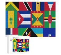 Caribbean And West Indies National Flag Wooden Jigsaw Puzzles for Adults 1000/500/300 Piece Personalised Customized Gifts