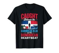 Caribbean Blue Coconut Funny Dominican Republic Heartbeat T-Shirt