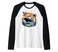 Caribbean Cruise Ship Vacation Cruising Raglan Baseball Tee