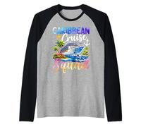 Caribbean Cruise Squad Tropical Vacation Raglan Baseball Tee