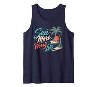 Caribbean Cruise Vacation More Sea Less Worries Tropical Tank Top