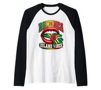 Caribbean Dominica Flag Apparel Sisserou Parrot Birds Raglan Baseball Tee