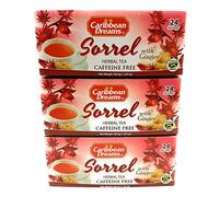 Caribbean Dreams Sorrel & Ginger Tea, 24 Tea Bags (Pack of 3)