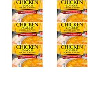 Caribbean Favourite Chicken Flavour Noodle Soup Mix, Traditional Caribbean Style Instant Soup, Ready to Cook Pack of 6