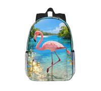 Caribbean Flamingos Laptop Backpack-Lightweight 15 Inch Travel Daypack | Water Resistant Ergonomic. Padded Straps. Fits 15in Laptop.