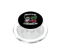 Caribbean Girl Butterfly Antigua and St Kitts Flags Heritage PopSockets PopGrip for MagSafe
