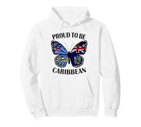 Caribbean Girl Butterfly Aruba and Montserrat Flags Heritage Pullover Hoodie