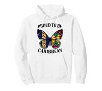 Caribbean Girl Butterfly Barbados and Grenada Flag Heritage Pullover Hoodie