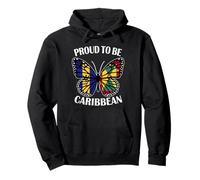 Caribbean Girl Butterfly Barbados and Grenada Flag Heritage Pullover Hoodie