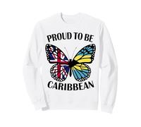 Caribbean Girl Butterfly Britain and Bahamas Flags Heritage Sweatshirt