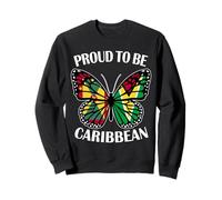 Caribbean Girl Butterfly Grenada and Guyana Flag Heritage Sweatshirt