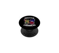 Caribbean Girl Butterfly Grenada and Haiti Flag Heritage PopSockets Adhesive PopGrip